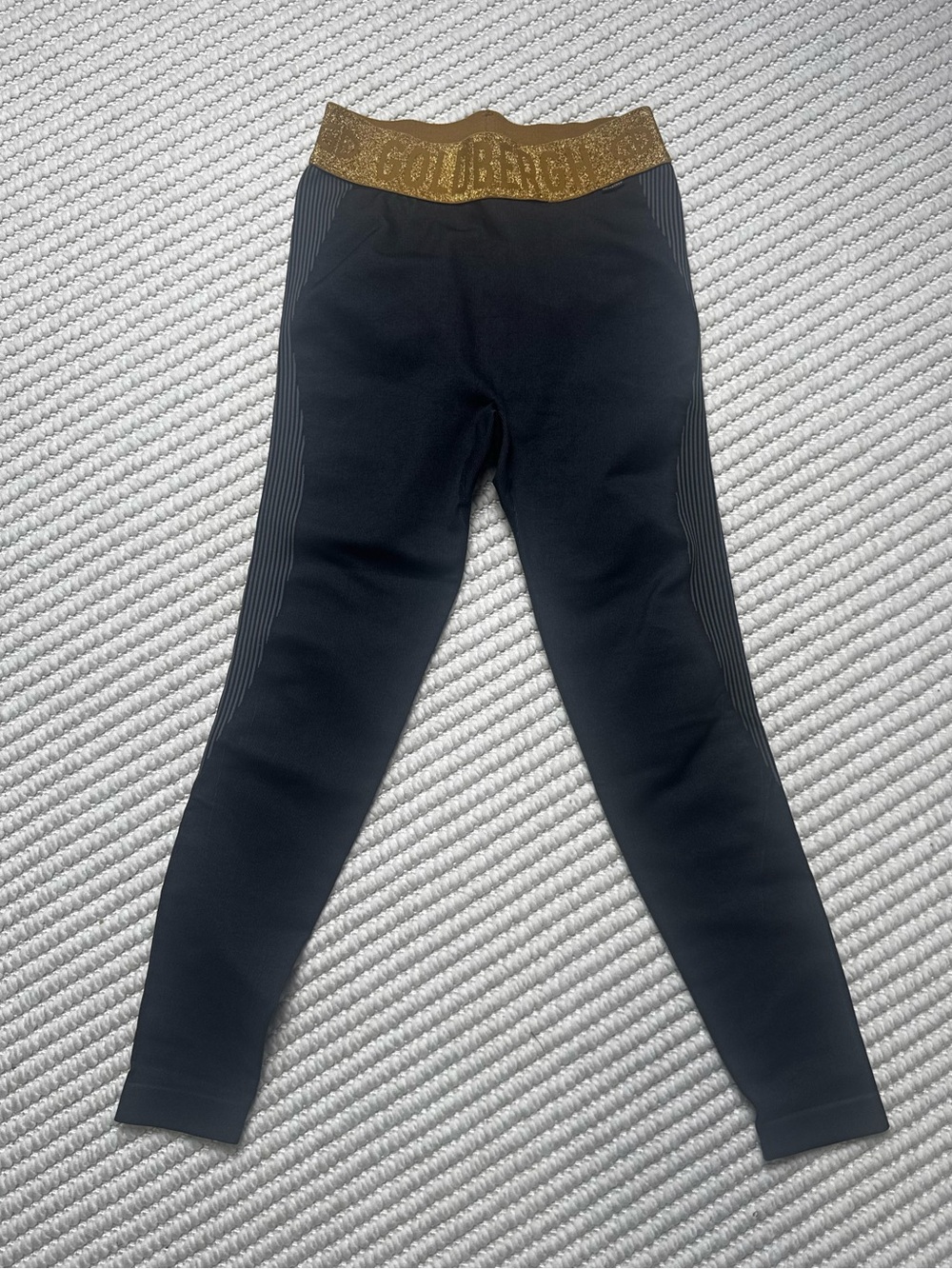 Goldbergh Ski Base Layer Leggings Thermal Pants Black and Gold size XS